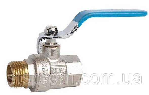 Кран кульовий ГРОСС OPTIMAL 15 1/2" ручка, П-М, синій, 505