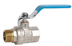 Кран кульовий ГРОСС OPTIMAL 15 1/2" ручка, П-М, синій, 505