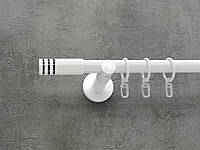 Карниз Quadrum Модуло 160 см одинарный Белый универсальный 19 мм гладкая (кольца с крючками)