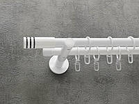 Карниз Quadrum Модуло 200 см двойной Белый универсальный 19/19 мм гладкая (кольца с крючками)
