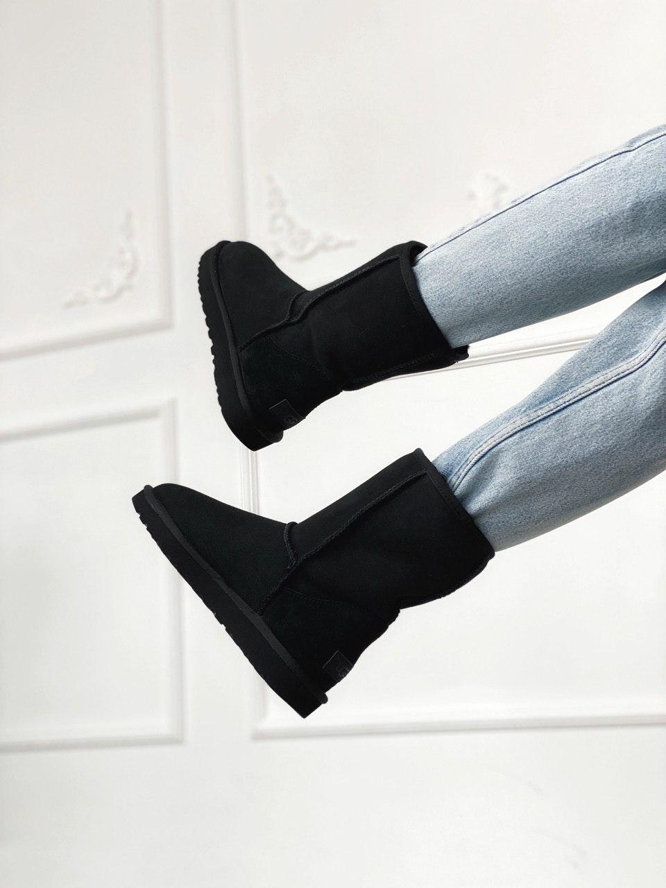 Женские черные замшевые классические высокие угги UGG W Classic Tall ботинки сапоги угги уги - фото 2 - id-p543563989