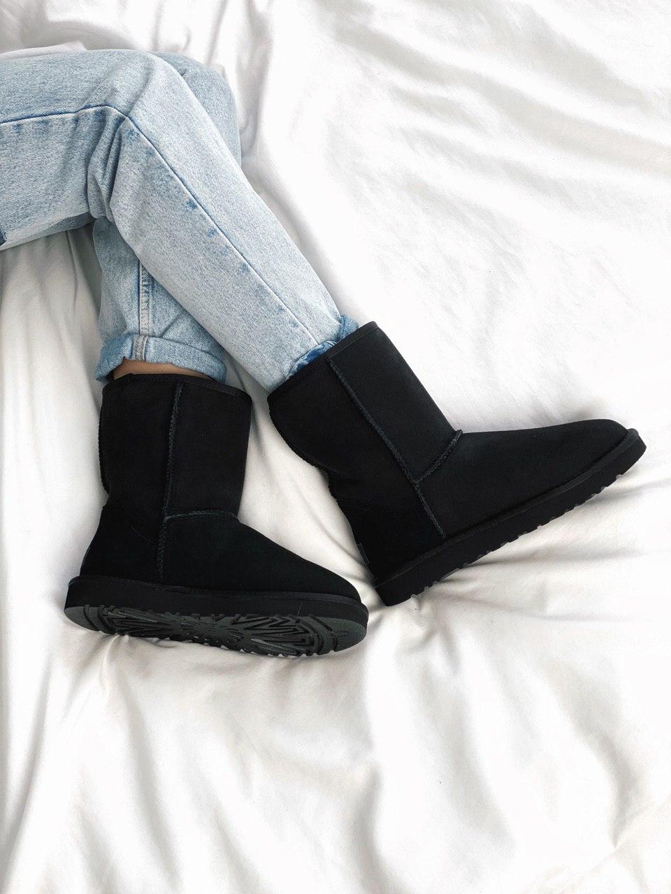 Женские черные замшевые классические высокие угги UGG W Classic Tall ботинки сапоги угги уги - фото 7 - id-p543563989