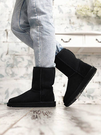 Жіночі чорні замшеві класичні високі уги UGG W Classic Tall черевики чоботи уги, фото 1