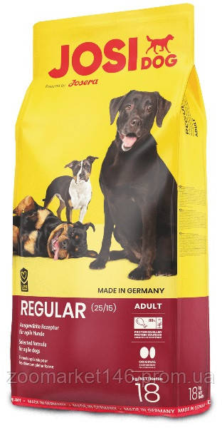 JosiDog Regular, сухий корм для собак з високими енергетичними потребами, 15 кг