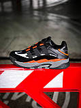 Кросівки чоловічі Adidas Niteball Black Orange чорні демісезонні шкіряні стильні адідас найтбол, фото 5