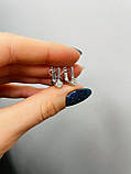 Срібні сережки з діамантом B001-10, фото 4
