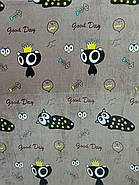 Плед з флісу Совушки на бежевому (160х210), фото 2