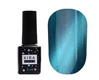 Гель-лак Kira Nails Cat Eye №007 (изумрудно-синий, магнитный), 6 мл