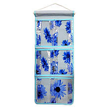 Органайзер підвісний для дрібниць KeepHome на 6 кишень 24х59 см блакитний