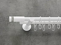 Карниз Quadrum Хантос 160 см двойной Белый универсальный 19/19 мм гладкая (кольца с крючками)