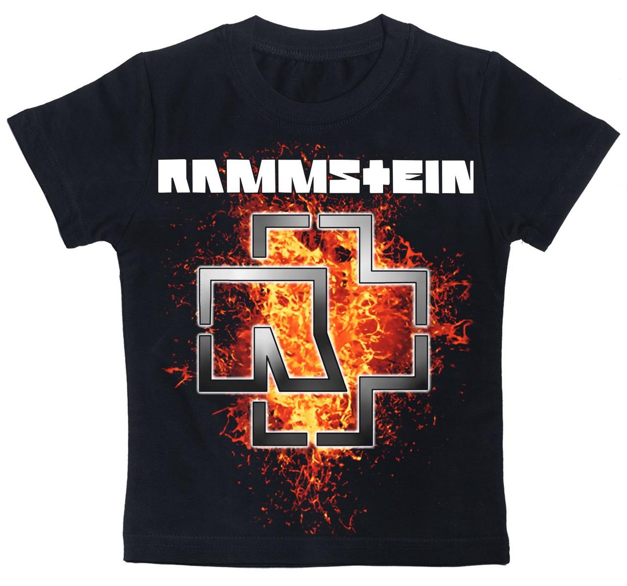 Дитяча футболка Rammstein (flaming logo) чорна, Розмір 4-5 років