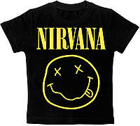 Детская футболка Nirvana (smile) черная, Размер 4-5 лет