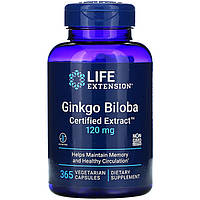 Экстракт гинкго билоба Life Extension "Ginkgo Biloba Certified Extract" 120 мг (365 капсул)