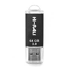 Накопичувач 3.0 USB 64GB Hi-Rali Rocket серiя чорний