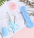 Дитячий манікюрний набір по догляду за новонародженим 8 елементів Блакитний, фото 4