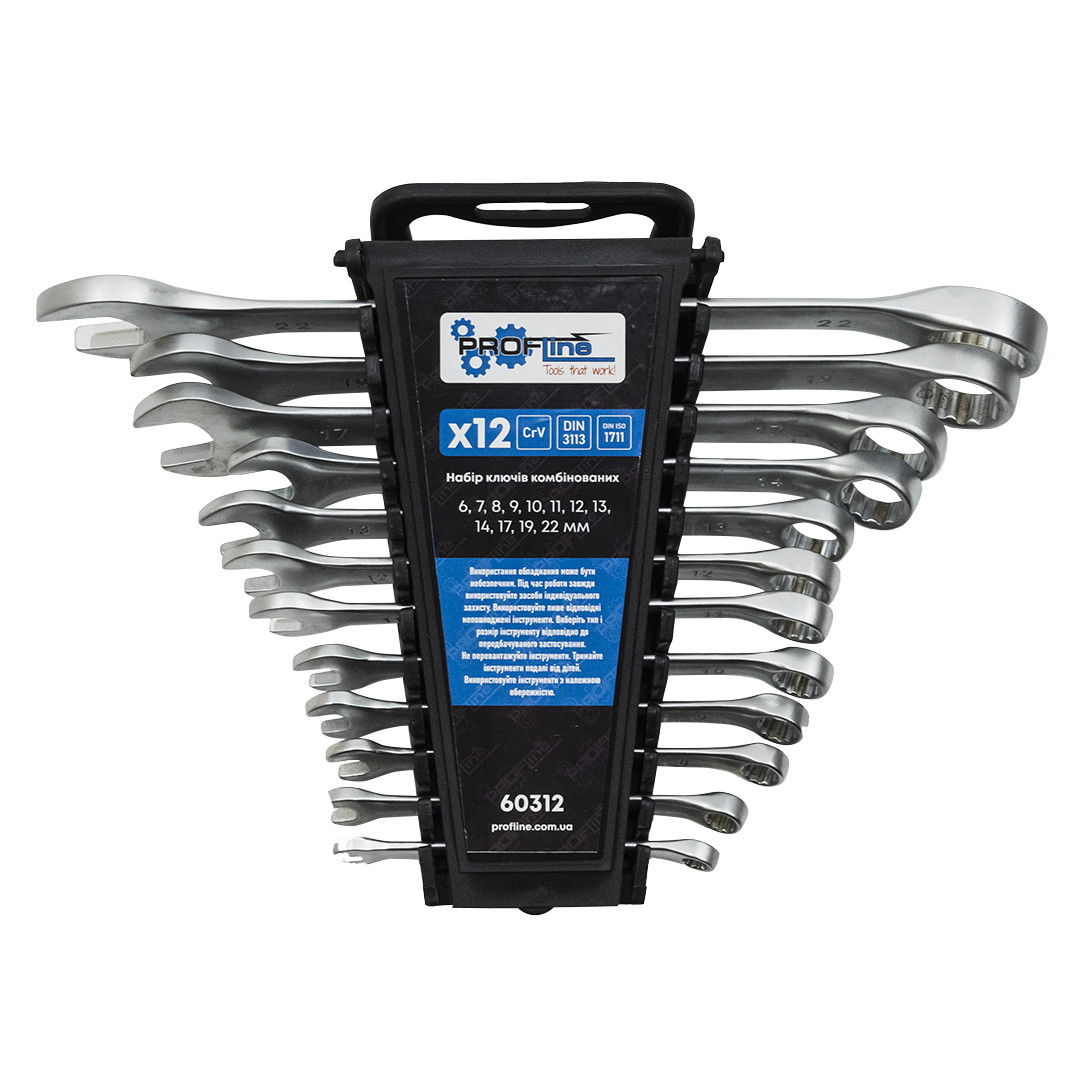 Набір ключів комбінованих 12шт (6-22мм) пластиковий холдер 60312