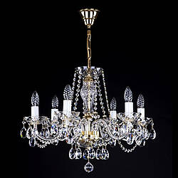 Чеська кришталева люстра на ланцюги для спальні, зали на 6 лампочок А 0003-06-20