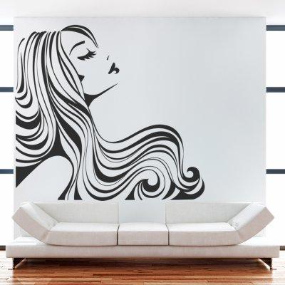 Наклейка «Дівчина з довгим волоссям»
