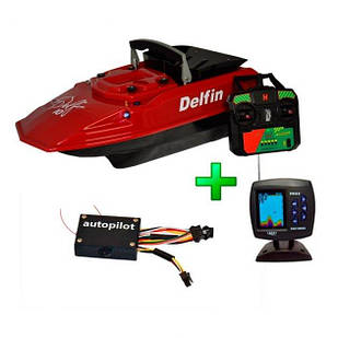 Кораблик для прикорму Дельфін 10 GPS + Ехолот FF 918 red