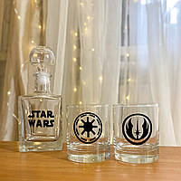 Мужской подарочный набор для виски (графин и 2 стакана) - STAR WARS