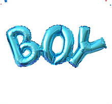 Фольгований напис BOY блакитний 68*28см Китай упаковка