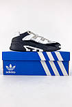 Кросівки чоловічі Adidas Niteball Black White білі демісезонні шкіряні стильні адідас найтбол, фото 6