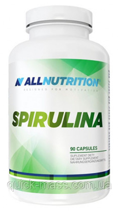 Вітаміни Спіруліна AllNutrition — Spirulina 800 мг (90 капсул), фото 1