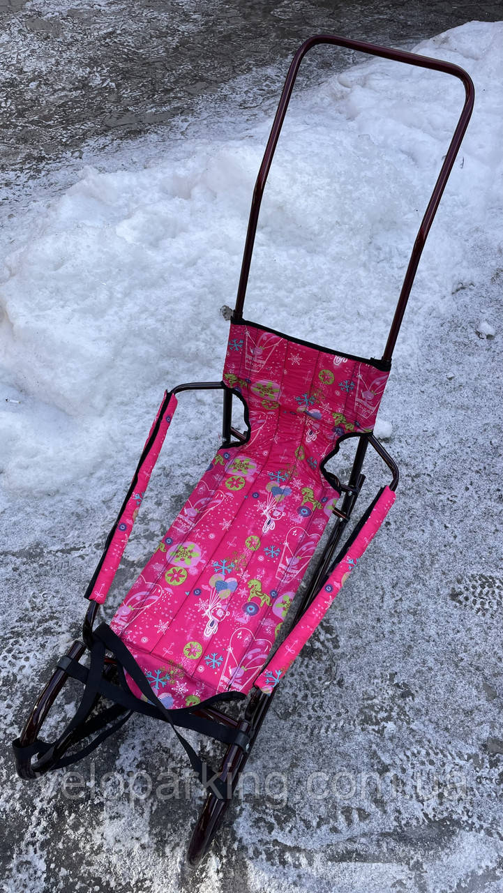 Дитячі складані санчата трансформер "Десна" з ручкою штовхачем (Україна)