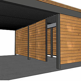 Навіс для автомобіля по дизайн-проекту в сучасному стилі