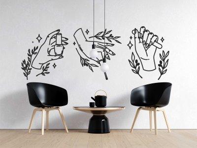 Вінілова інтер'єрна наклейка декор на стіну та шпалери «Показ манікюру», фото 1