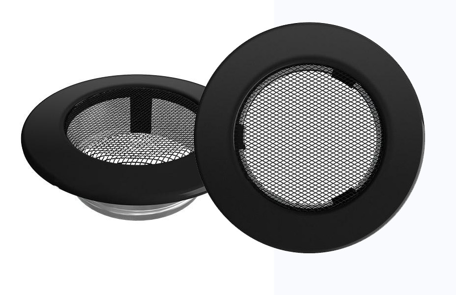 Решітка камінна округла, Чорна, фото 1