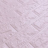 Декоративна 3D панель самоклейка під цеглу світло-фіолетовий 700х770х7мм (015-7), фото 4