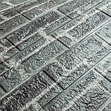 Декоративна 3D панель самоклейка сіра Катеринославська цегла 700х770х5мм (042), фото 2