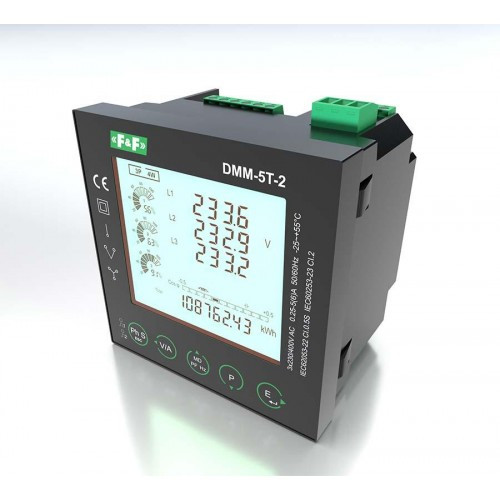 DMM5T2 Modbus RTU Аналізатор параметрів електромережі F&F