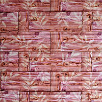 Самоклеюча декоративна 3D панель бамбукова кладка помаранчева 700х700х5мм (054)