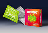Презервативи якісні чоловічі з великими крапками та силіконовим мастилом Bruno Extra Dotted 1 пачка 3 шт., фото 4