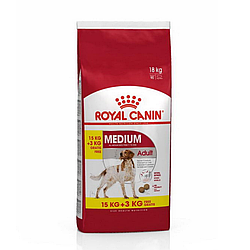 Корм Royal Canin Medium Adult для дорослих собак середніх порід 15 кг + 3 кг у подарунок