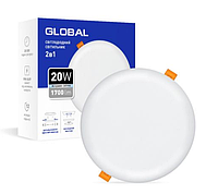 Точечный врезной-накладной LED-светильник GLOBAL SP 2in1 20W, 4100K (круг)