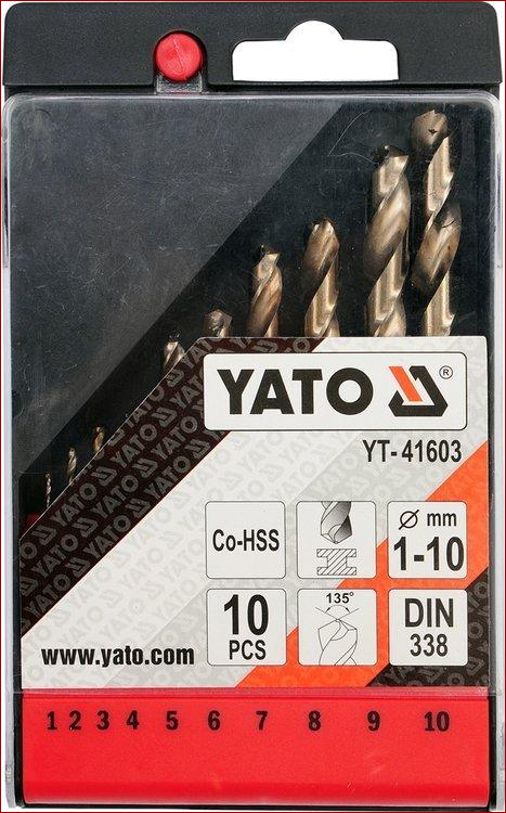 Набір свердел по металу HSS-Cobalt 10 шт YATO YT-41603