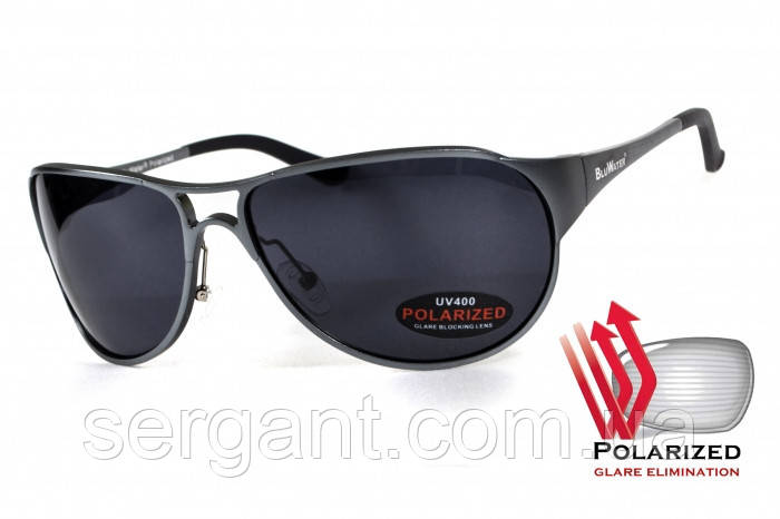 Поляризаційні окуляри BluWater Alumination-3 Gun Metal Polarized (gray) сірі