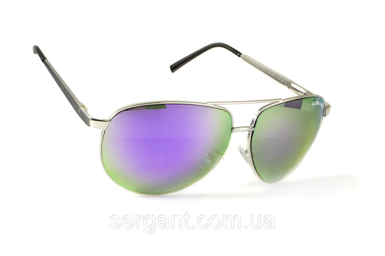 Окуляри захисні відкриті Global Vision Aviator-4 (G-Tech™ purple) дзеркальні фіолетові
