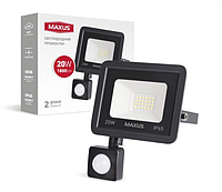 Прожектор с датчиком движения 20W MAXUS FL-04 5000K sensor