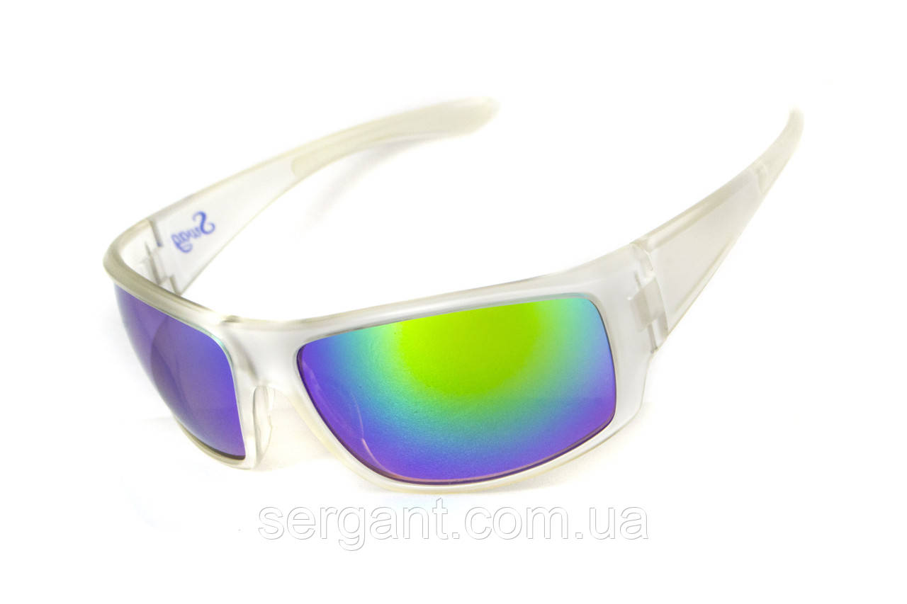Окуляри захисні відкриті Swag Chill'n (G-Tech™ green) дзеркальні синьо-зелені