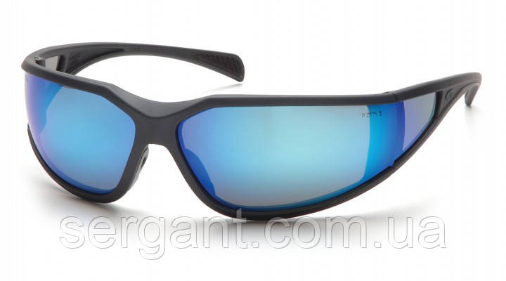 Окуляри захисні відкриті Pyramex Exeter (ice blue mirror) Anti-Fog, сині дзеркальні