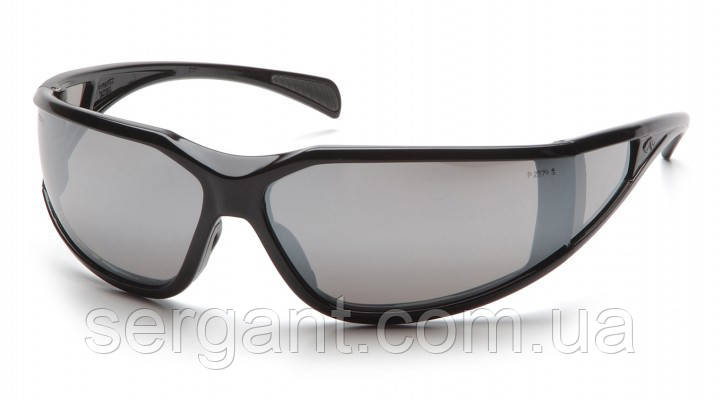Окуляри захисні відкриті Pyramex Exeter (mirror silver) Anti-Fog, дзеркальні сірі
