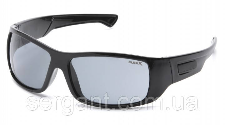 Окуляри захисні відкриті Pyramex Furix (grey) Anti-Fog, чорні