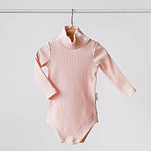 Боді - гольфик в рубчик "Strip", Ніжно-рожевий