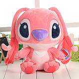 М'яка плюшова іграшка Стіч ангел 35 см / Дитяча плюшева іграшка-пошка Рожевий Ангел, фото 2