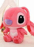 М'яка плюшова іграшка Стіч ангел 35 см / Дитяча плюшева іграшка-пошка Рожевий Ангел, фото 3