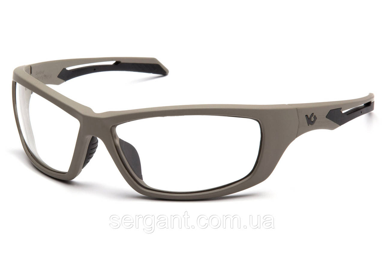 Окуляри захисні відкриті Venture Gear Tactical Howitzer Tan (Anti-Fog) (clear), прозорі у камуфльованій